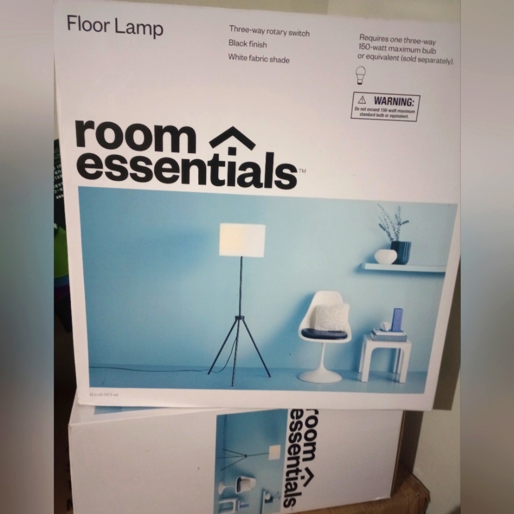 Black tripod floor lamp